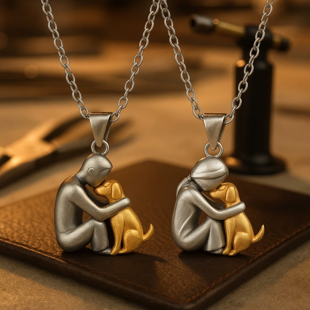 🐕🦺CZTICLE Official Store ® 丨Pet Lover's Dog-Hugging Pendant Necklace🎁
