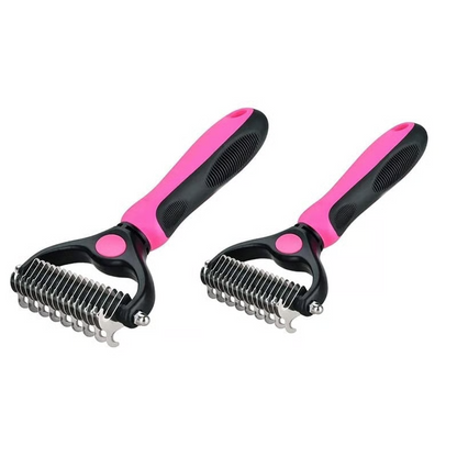 🐾SVOZK®Double-Sided Pet Grooming Brush – Hurtless Shedding & Dematting Undercoat Rake for Dogs and Cats
