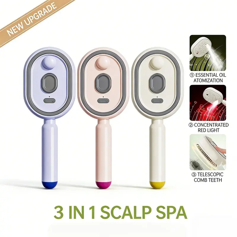 SVOZK®3-in-1 Electric Mist Detangling Brush for Frizz & Scalp Massage