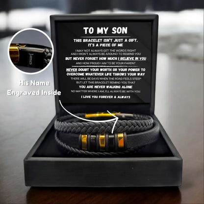 🍀To My Son - Never Alone - Braided Bracelet Set