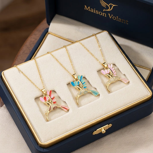 🍀 Final Day: 50% OFF!! | CZTICLE® 🦜 2026 All-New Upgrade 💥 Exquisite Diamond-Embellished Sunbird Necklace