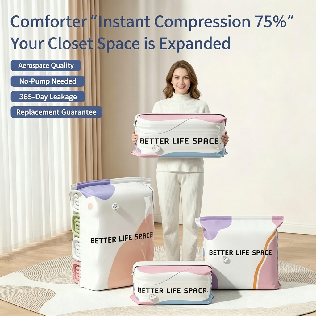🚚78% OFF,FREE SVOZK® No-Pump 3D Vacuum Storage Bags