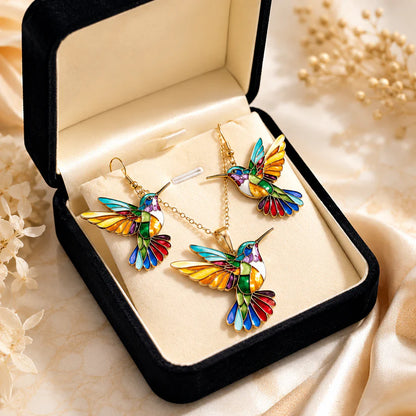 🦜🍀2026 New Upgrade💥Beautiful Hummingbird Necklace with Bonus Earrings – Limited Time Offer
