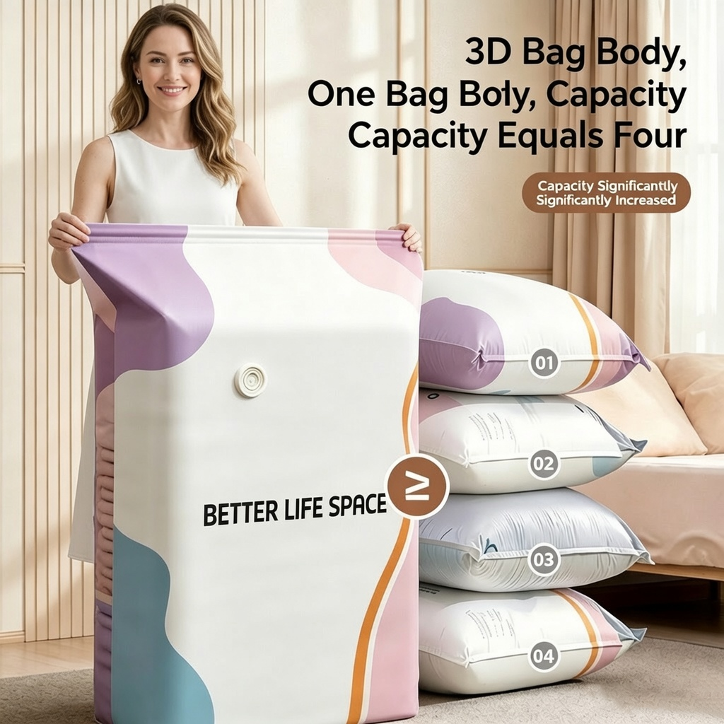 🚚78% OFF,FREE SVOZK® No-Pump 3D Vacuum Storage Bags