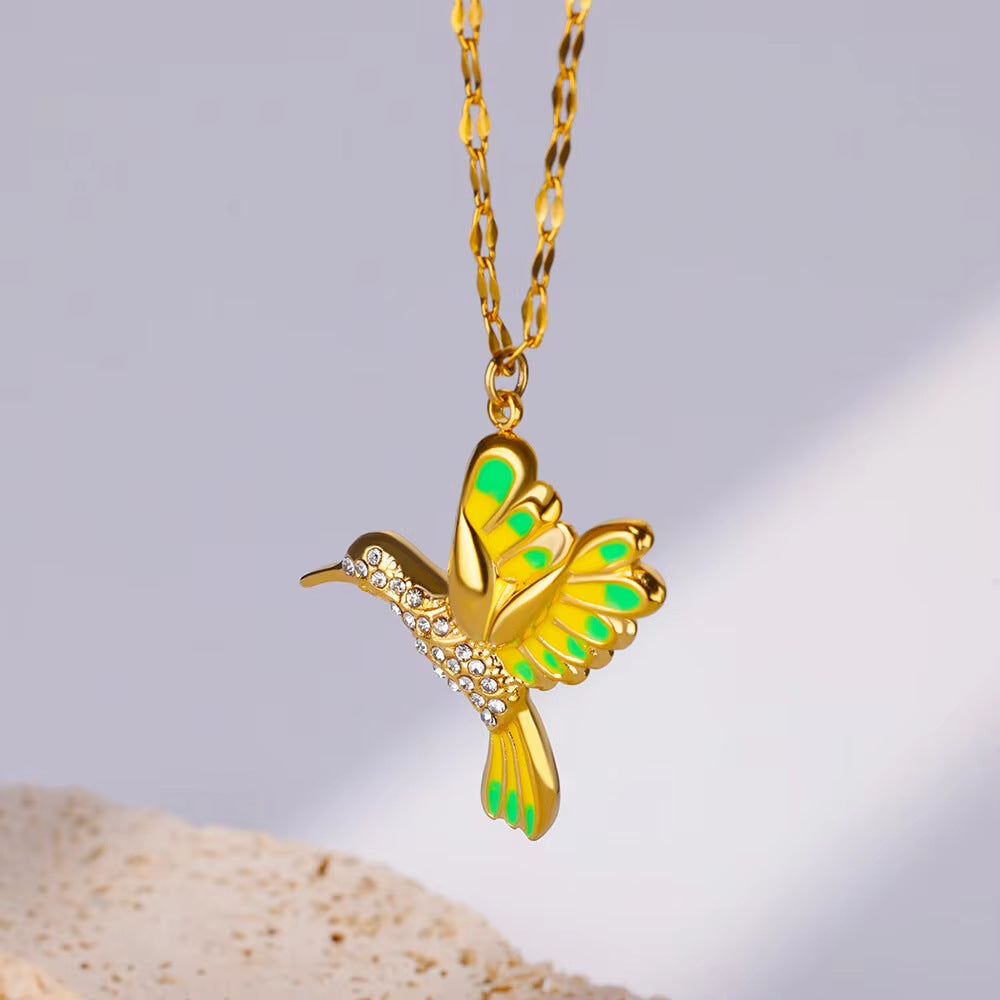 🍀 Final Day: 50% OFF!! | CZTICLE® 🦜 2026 Brand New Upgrade 💥 Exquisite Diamond-Embellished Hummingbird Necklace