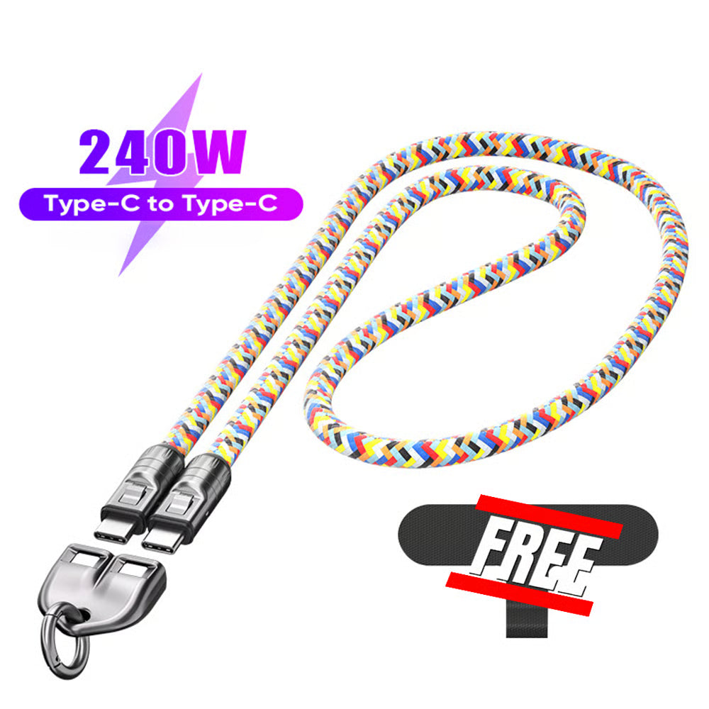 240W Charging Cable with Wearable Bracelet Design