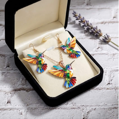 🦜2026 New Upgrade💥Beautiful Hummingbird Necklace with Bonus Earrings – Limited Time Offer