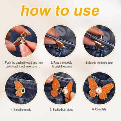 🍀Last Day 50% OFF🔥SVOZK® 8PCS Butterfly Waist Tighteners 🦋 Perfect Fit in Seconds — No Sewing Needed