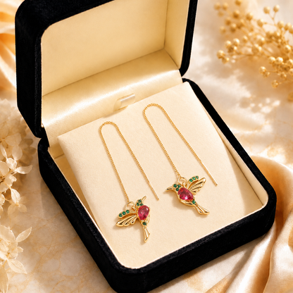 🔥 Last Day: 60% OFF!! | CZTICLE® 🦜2026 Brand-New Upgrade 💥 Exquisite Red Agate Hummingbird Necklace  with Bonus Earrings
