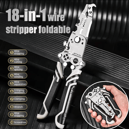 💥New Upgrade💥Multifunctional Folding Wire Stripper-Professional Electrician Tool