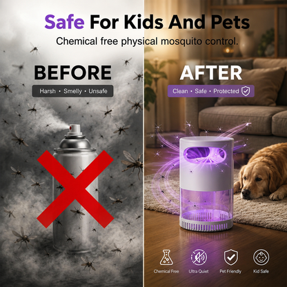 Billhol®🌙SAVE 50% NOW🔥Quiet UV Mosquito Trap – Chemical-Free & Safe for Kids & Pets🦟