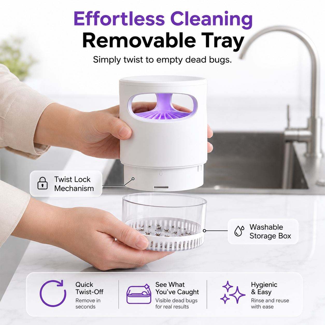 Billhol®🌙SAVE 50% NOW🔥Quiet UV Mosquito Trap – Chemical-Free & Safe for Kids & Pets🦟