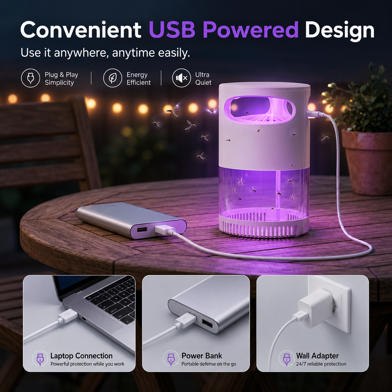 Billhol®🌙SAVE 50% NOW🔥Quiet UV Mosquito Trap – Chemical-Free & Safe for Kids & Pets🦟