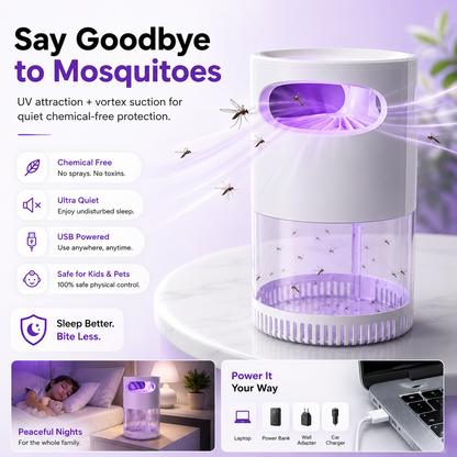 Billhol®🌙SAVE 50% NOW🔥Quiet UV Mosquito Trap – Chemical-Free & Safe for Kids & Pets🦟