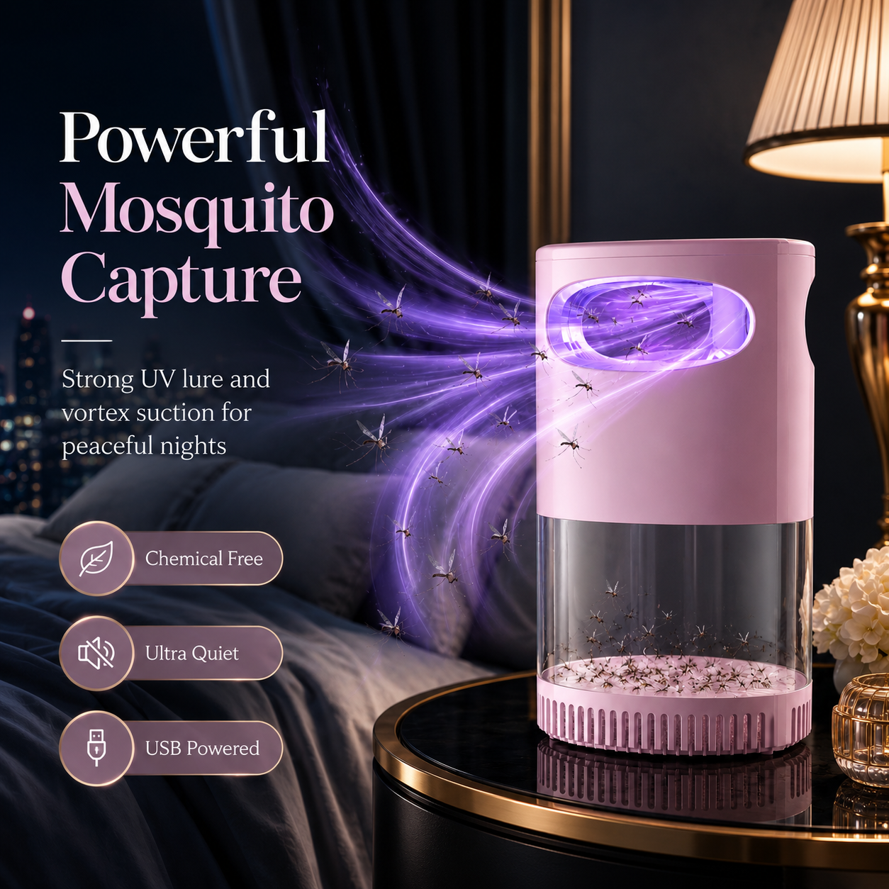 Billhol®🌙SAVE 50% NOW🔥Quiet UV Mosquito Trap – Chemical-Free & Safe for Kids & Pets🦟
