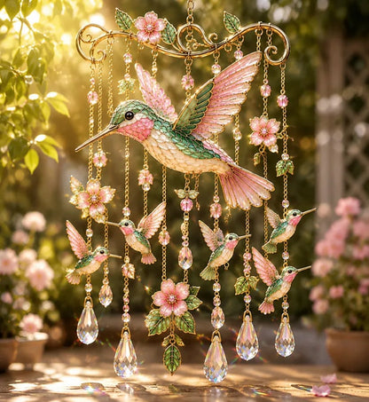 🔥Last Day 50% OFF - 🐦🎐Graceful Hummingbird Wind Chime, Bring Beauty, Peace To Your Garden🐦🎐