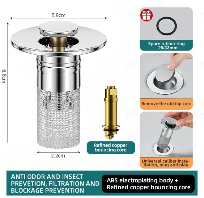 🔥Last Day Promotion 59% OFF🔥REBYIPO® Stainless Steel Floor Drain Filter 丨🎁🎁Catches hair and debris to prevent clogs.