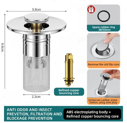 🔥Last Day Promotion 59% OFF🔥REBYIPO® Stainless Steel Floor Drain Filter 丨🎁🎁Catches hair and debris to prevent clogs.