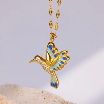 🍀 Final Day: 50% OFF!! | CZTICLE® 🦜 2026 Brand New Upgrade 💥 Exquisite Diamond-Embellished Hummingbird Necklace