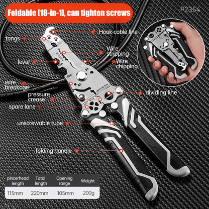 💥New Upgrade💥Multifunctional Folding Wire Stripper-Professional Electrician Tool