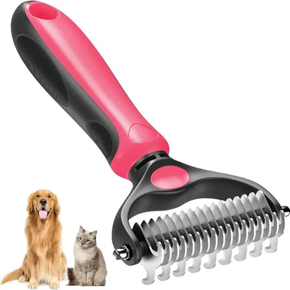 🐾SVOZK®Double-Sided Pet Grooming Brush – Hurtless Shedding & Dematting Undercoat Rake for Dogs and Cats