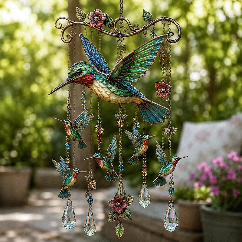🔥Last Day 50% OFF - 🐦🎐Graceful Hummingbird Wind Chime, Bring Beauty, Peace To Your Garden🐦🎐