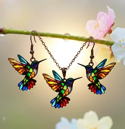 🦜2026 New Upgrade💥Beautiful Hummingbird Necklace with Bonus Earrings – Limited Time Offer
