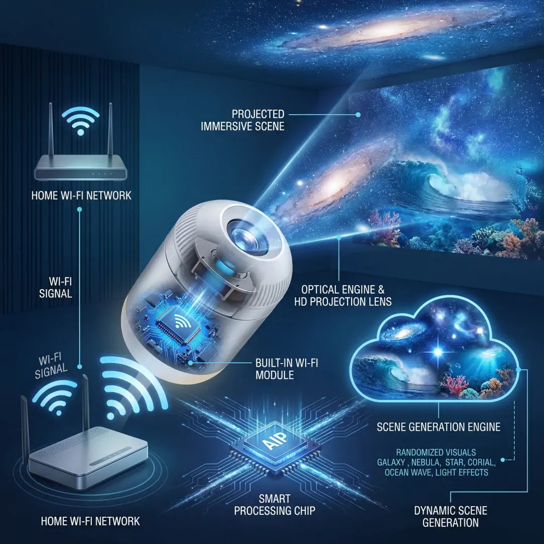 🍀 REBYIPO® Night Light Projector - Smart Holographic Star Projector