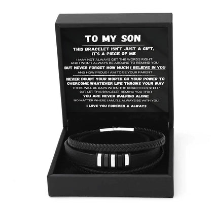 🍀To My Son - Never Alone - Braided Bracelet Set