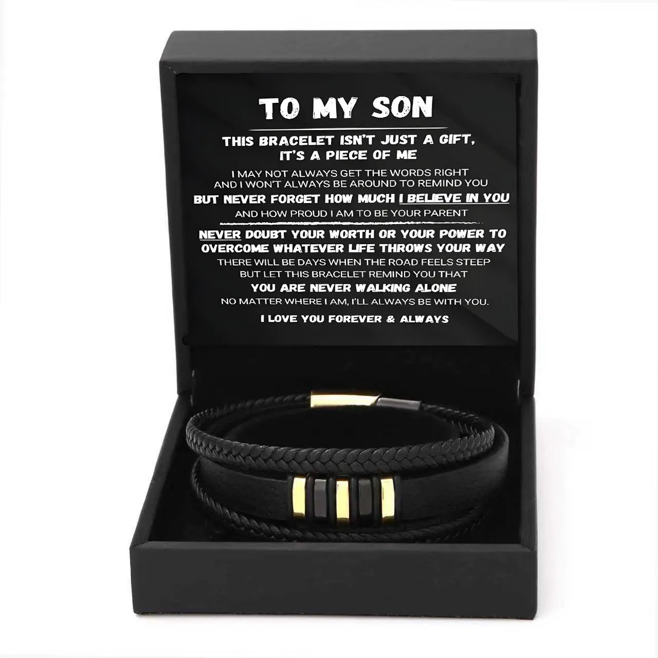 🍀To My Son - Never Alone - Braided Bracelet Set