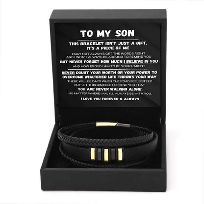 🍀To My Son - Never Alone - Braided Bracelet Set