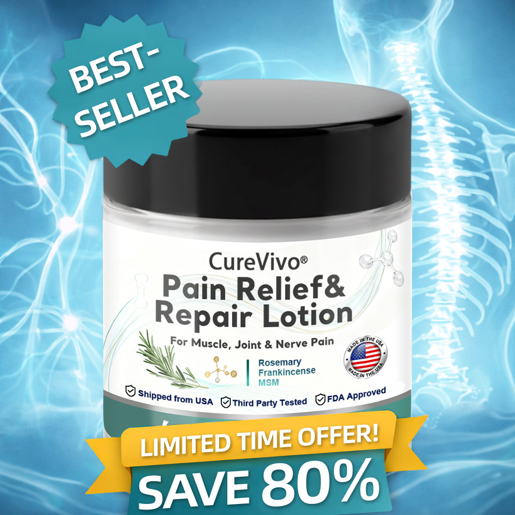 Last Day Promotion Enjoy 50% OFF for adding a second one! CureVivo® Pain Relief& Repair Lotion